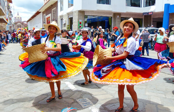 Folk dancers in Ecuador