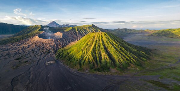 Indonesian volcanic landscape at Mount Bromo in East Java