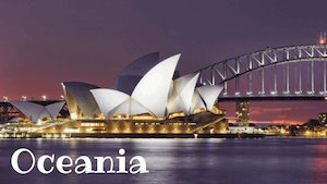 Oceania Facts for Kids by Kids World Travel Guide: Australia Sydney opera house and Harbour bridge